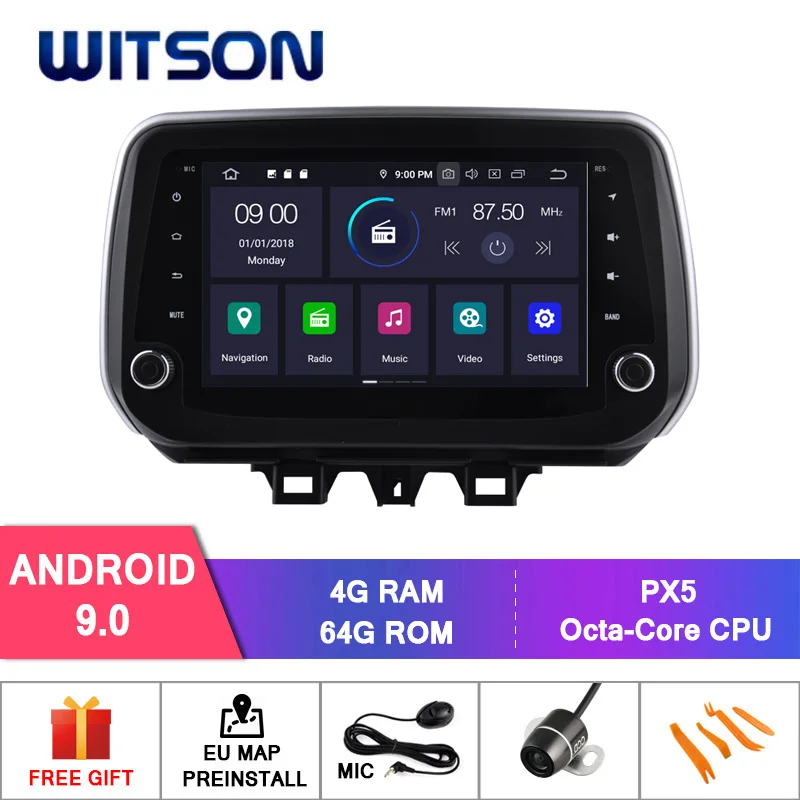 WITSON Android 9,0 Восьмиядерный PX5 автомобильный dvd-плеер для HYUNDAI TUCSON IX35 ips экран 4 Гб ram 64 Гб rom Автомобильный gps навигатор - Цвет: PX5 64GB ROM