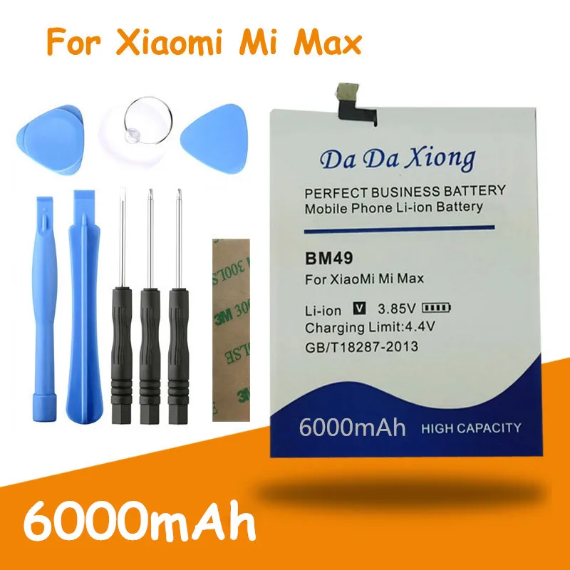 Высококачественный аккумулятор BM49 емкостью 6000 мАч для Xiaomi Mi Max литий-полимерные сменные батареи+ Бесплатные инструменты