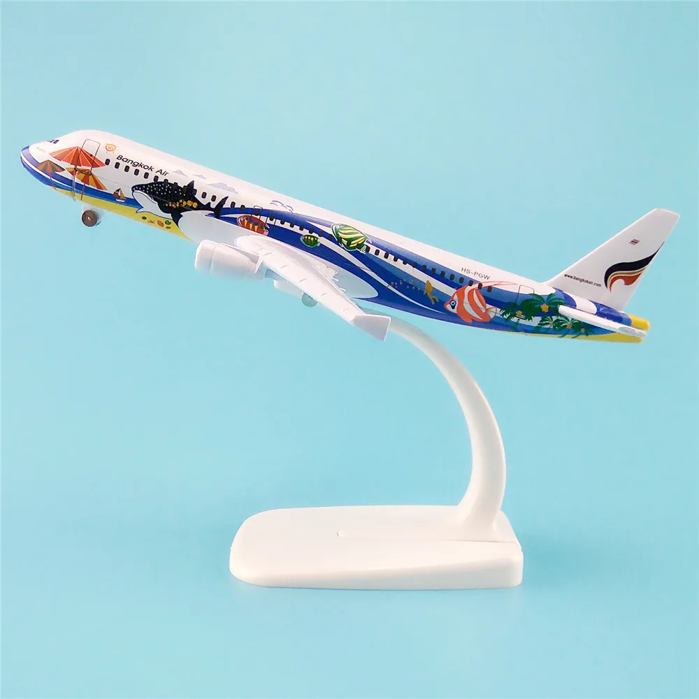 16cm Metal Alloy Plane Model Thai Bangkok Air A320 Airways Airbus 320 Airlines Airplane w Stand Aircraft Gift |