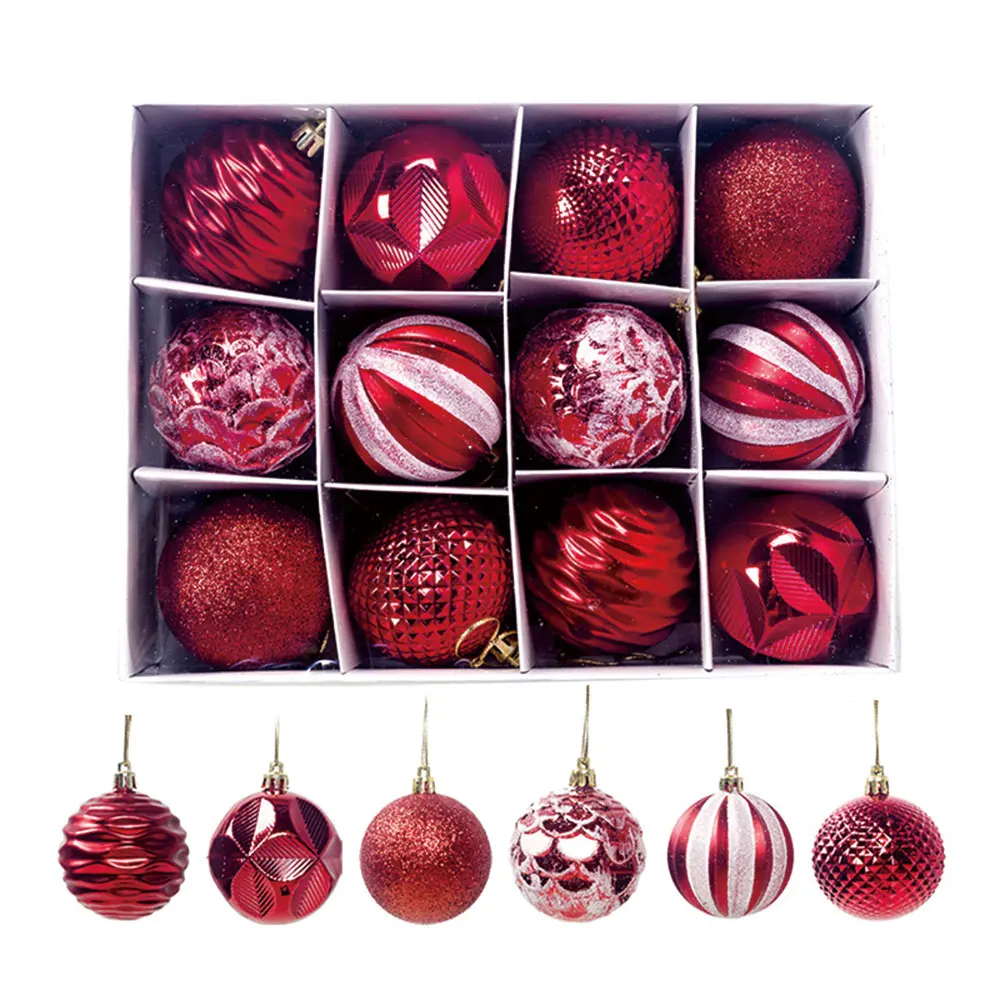 

12 PCS Christmas Tree Decoration Ball 6cm Styrofoam Ball Hanging Ornament Christmas Party Office Decoration Home Decor