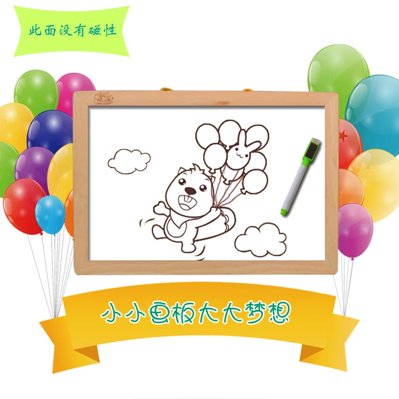 

Wall-Mounted Magnetic Dual-Use Sketchpad Children Wood Toy Drawing Board Blackboard Writing Board Multi-Purpose Magnetic Dual-Us