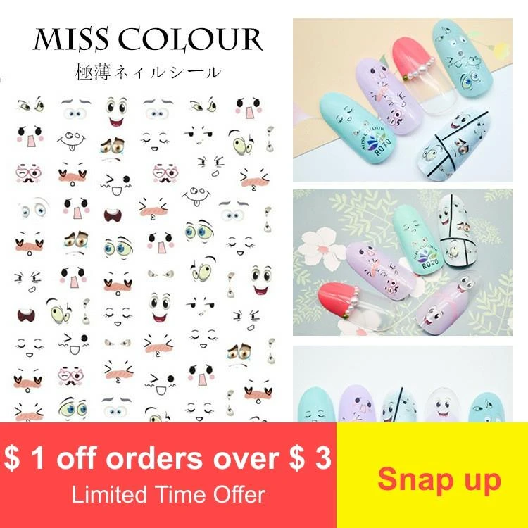 3d Ultra Thin Adhesive New Smiley Face Nail Art Supplies Nail Sticker Nail Applique Stickers Decals Aliexpress aliexpress
