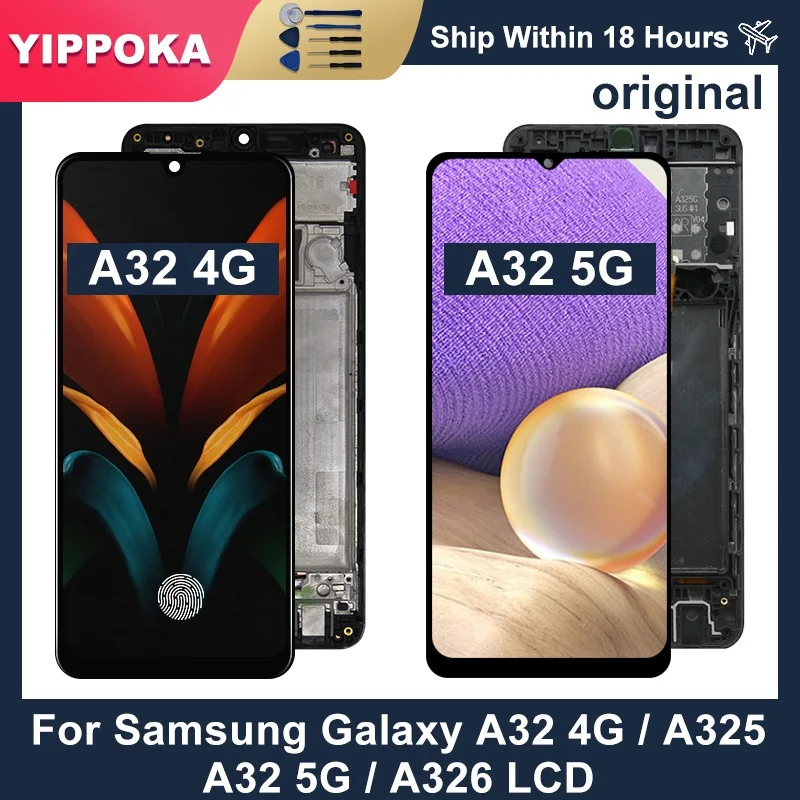 Original For Samsung Galaxy A32 5G Display SM-A326 LCD Screen Touch Digitizer 4G SM-A325F/DS SM-A325M | Мобильные телефоны и