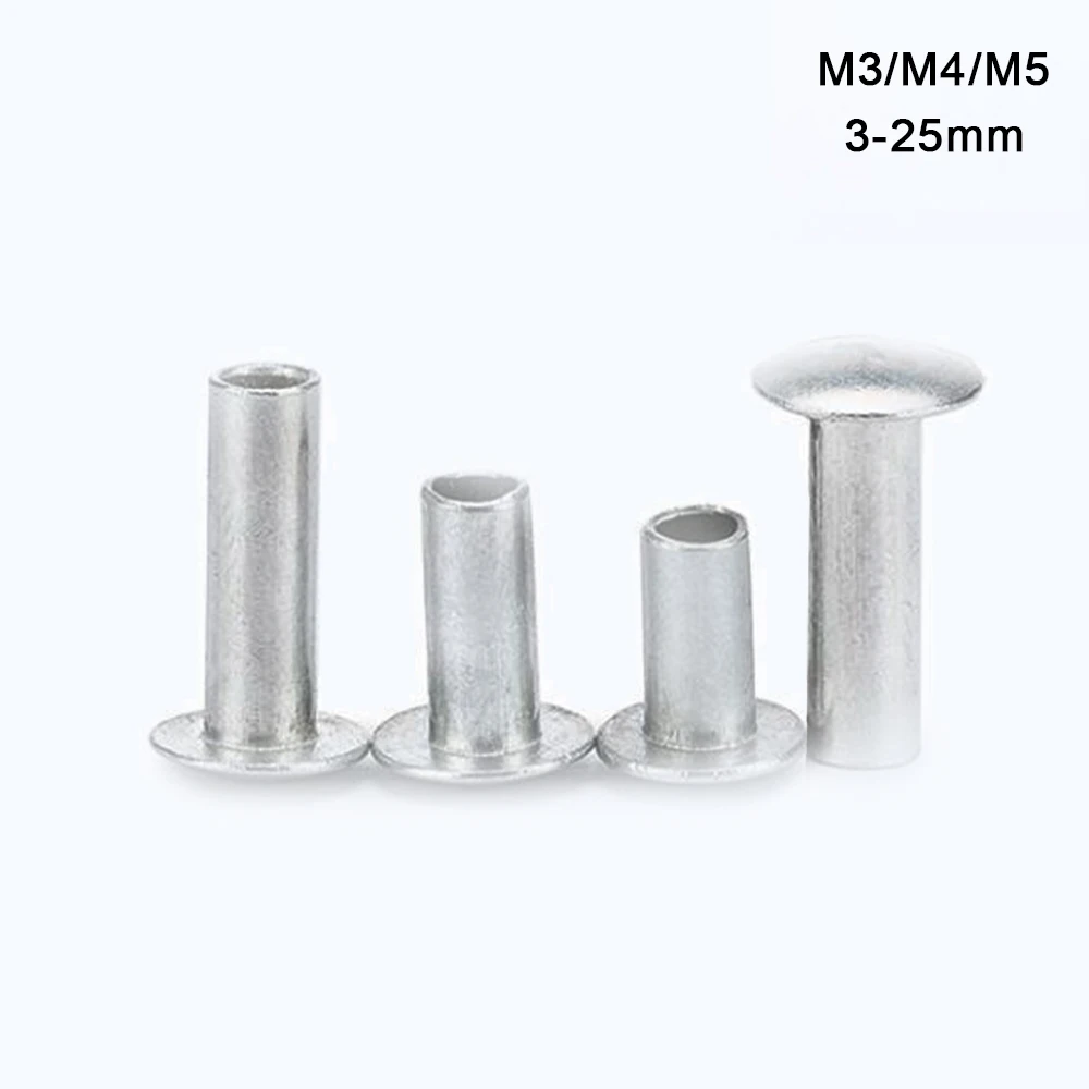 Botón de remaches de aluminio sólido cabeza redonda M3 M4 M5 M6 100Pcs Sujetadores Inserto Tuerca