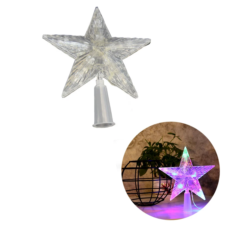 СВЕТОДИОДНЫЙ 3D светильник на рождественскую елку, светящийся светильник со звездой, с батарейным блоком, пентаграмма, ночник, Рождественский светильник, декоративный ночник - Испускаемый цвет: changeable