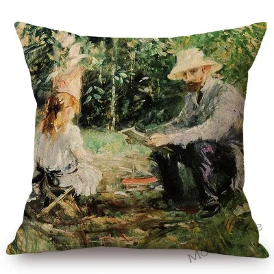 Французский женский Импрессионистский художник Berthe Morisot Колыбель галерея картина маслом бросок наволочки для диванной подушки льняная