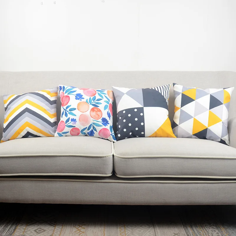 

Nordic Simple Geometry Warm Pillow Cover Customize Super-Soft Two-side Printing Pillowcase Home Bed Sofa Decor Lumbar Cover