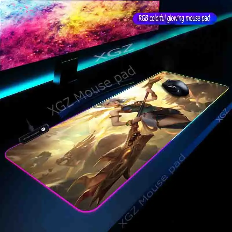 XGZ Аниме Сексуальная девушка пользовательский большой RGB игровой коврик для мыши Черный запирающий край Офисный Компьютерный стол коврик резиновый нескользящий Xxl
