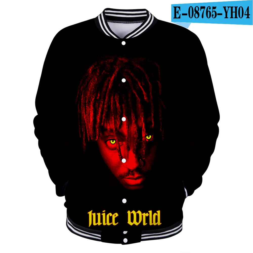 Дизайн, бейсбольная форма Juice Wrld, осенняя Повседневная Бейсбольная Куртка Harajuku Juice Wrld размера плюс для мужчин, уличная одежда - Цвет: Многоцветный