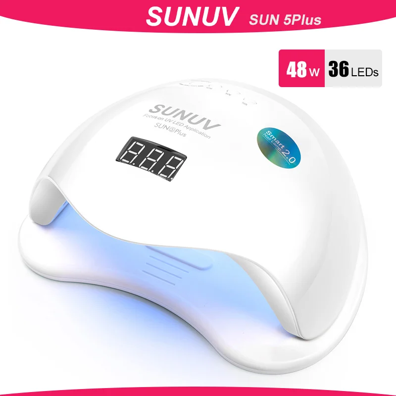 SUNUV УФ светодиодная лампа SUN5 Plus 48 Вт Сушилка для ногтей отверждения всех типов гель 99s низкое тепло 36