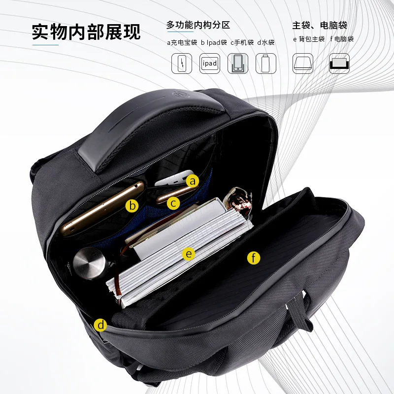 

New Style Men Backpack Multi-functional USB Charging Schoolbag Laptop Computer Bag