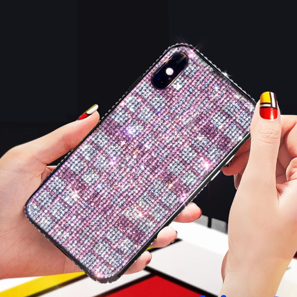 YUETUO glitter diamond phone etui,coque,cover,case for samsung galaxy s8 s9 s10 plus A10 A20 A30 A50 A70 note 8 9 10 pro a7 2018