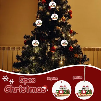 

5PC 2020 Christmas Ornament Santa Wearing A Face Mask Decorate Christmas tree Christmas furniture decoration Weihnachten