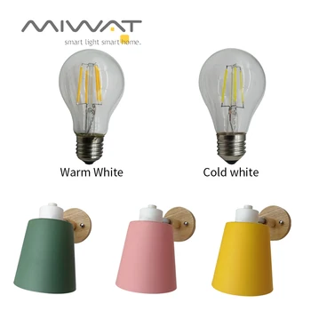 

Modern Wood Wall Lamp Nordic style Indoor Lighting Bedside LED Wall Light for Children Reading Bedside Fixture Bedroom Macaroon
