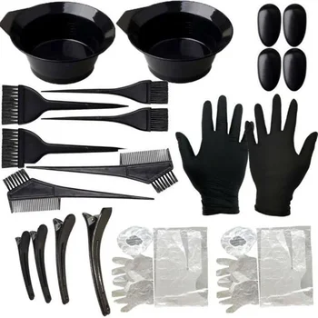 Billig 22PCS Haar Farbstoff Färbung Kit Haar Färben Schüssel Pinsel Ohr Abdeckung Handschuhe DIY Salon