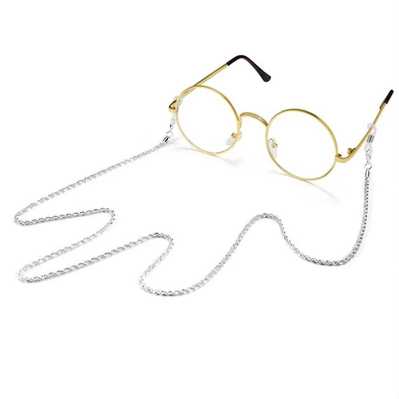 AOI Eyeglass Chains Spectacles Sunglasses Holder Strap Eyewear Retainer 2 Pack Metal Reading Glasses Cord Chain Lanyard Gold and Silver 