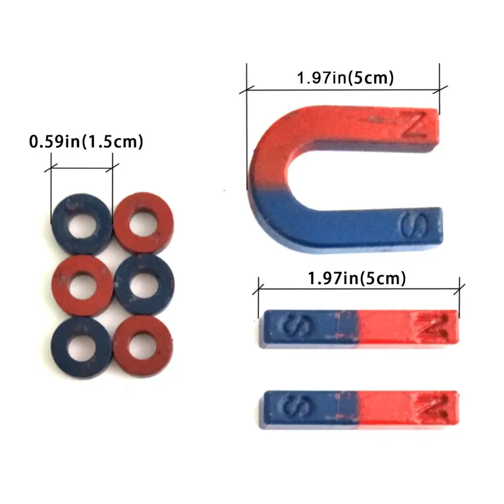Labs Junior Science Magnet Set for Education Science Experiment Tools Icluding Bar/Ring/Horseshoe/Compass Magnets