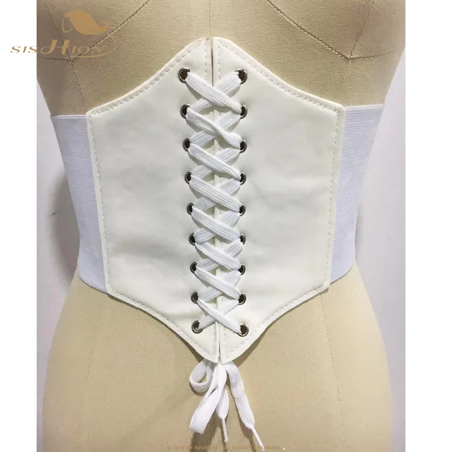 SISHION Black Red Pink Body Shapewear Women Gothic Clothing Underbust Waist Cincher Sexy Bridal Corsets and Bustiers VB0001 white