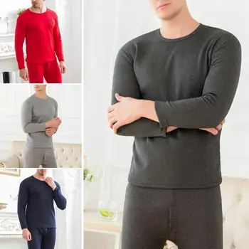 

2Pcs Men Winter Autumn Thicken Warm Thermal Underwear Top Long Pants Suit Set Male Winter warm underwear