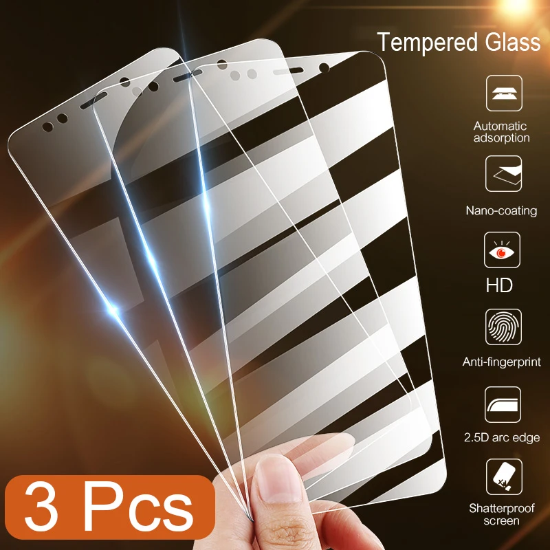 3Pcs Full Cover Tempered Glass For Xiaomi Redmi Note 7 9s 5 8 Pro 8T 9 Pro Max Screen Protector For Redmi 5 Plus 6A Glass Film phone screen guard