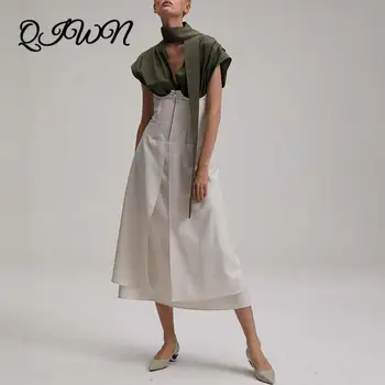 

Runway Luxury Fashion Summer Party Dress 2020 Design V-neck Top + High Waist U-shaped Long Dress Two Piece Dresses Vestidos