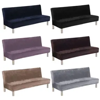 

Thicker Plush Sofa Cover Slipcover Full Coverage Folding Sofa Bed Without Armrest Soft Sofa Case For Spring And Autumn