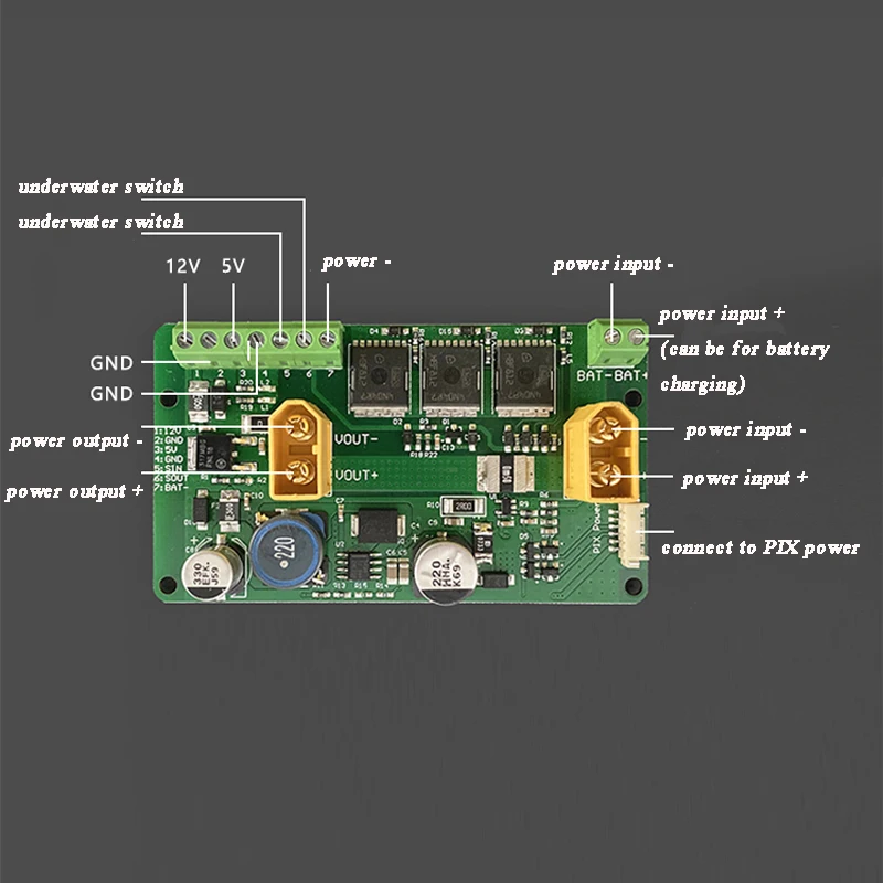 1 шт. ROV подводный робот управление питанием плата Амперметр распределительный модуль MOS высокий ток переключатель части для RC AUV