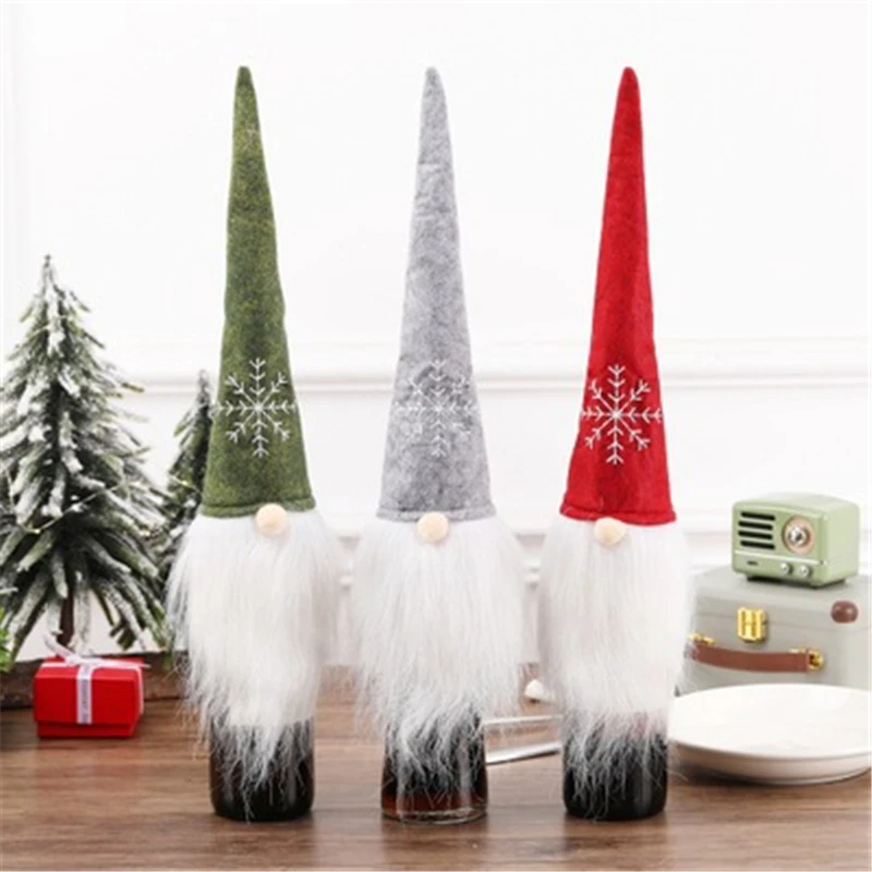 

Santa Claus Wine Bottle Cover Merry Christmas Decorations for Home 2019 Christmas Ornament Navidad Natal Gift New Year 2020
