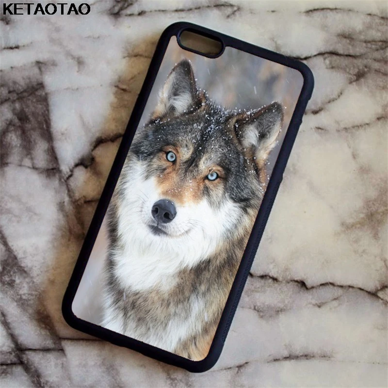 Коричневый Чехол для телефона с изображением волка KETAOTAO для iPhone 4S, SE, 5C, 5S, 6 s, 7, 8 Plus, X, XS, XR, 11 Pro, чехол из мягкого ТПУ, резины, силикона - Цвет: Коричневый