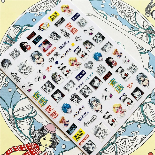 TSC-212 TSC-213 Cartoon anime character 3D Back glue Nail Art Stickers Decals Sliders Nail ornament decoration TSC-121 N