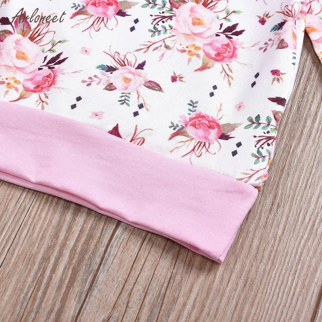 ARLONEETnewborn baby girl outfits clothes Floral T shirt Tops Long Pants Headbands Outfits Set winter clothes for kids