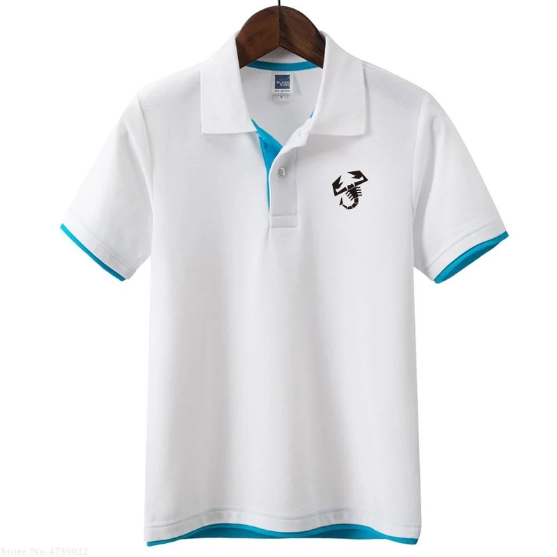 Летняя новая дизайнерская мужская рубашка-поло Abarth Брендовые мужские модные