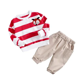 

Autumn Baby Boy Girl Striped Animal Print Long Sleeve Sweatshirt Blouse Trousers Casual Outfits Clothes