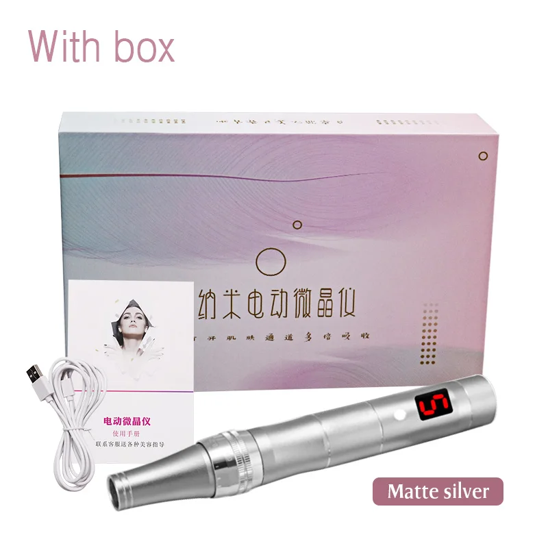 Silver With Box Dr. Pen косметический татуировочный пистолет игольчатый картридж проводной Dr. pen набор авто микроиглы Полупостоянный косметический инструмент вышивальная машина - Габаритные размеры: Silver With Box