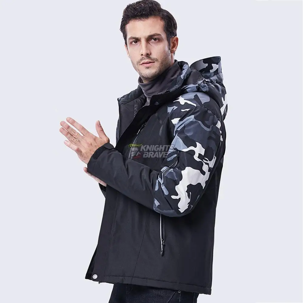 Termostato Inteligente Cor Pura Com Capuz Roupas Aquecidas Prova Prova Dwaterproof Homens Inverno Quente Usb Aquecim