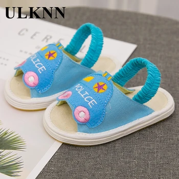 

ULKNN Children's Slippers Baby Handmade Cotton Slippers Children Indoor Non-Slip Bedroom Floor Shoes Boys Blue Girls Pink