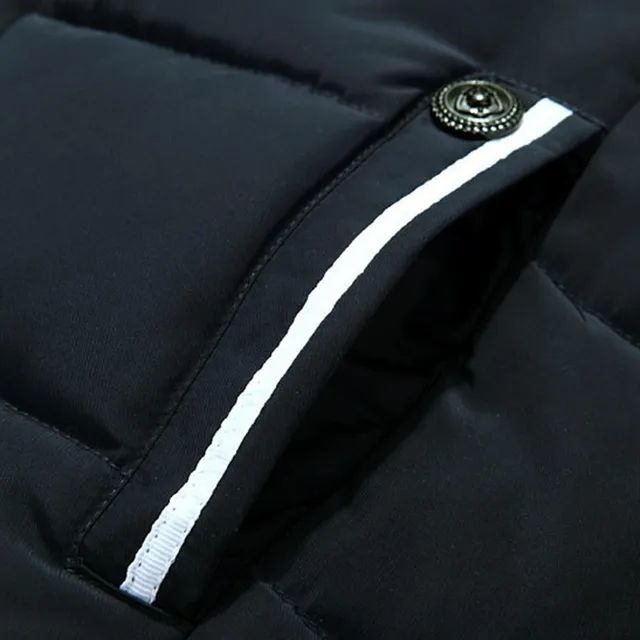 Men's Casual Solid Zipper Pocket Long Sleeve Coat Furry Collar Hooded Parkas Warm Fashion New Streetwear Coat chaquetas hombre 4