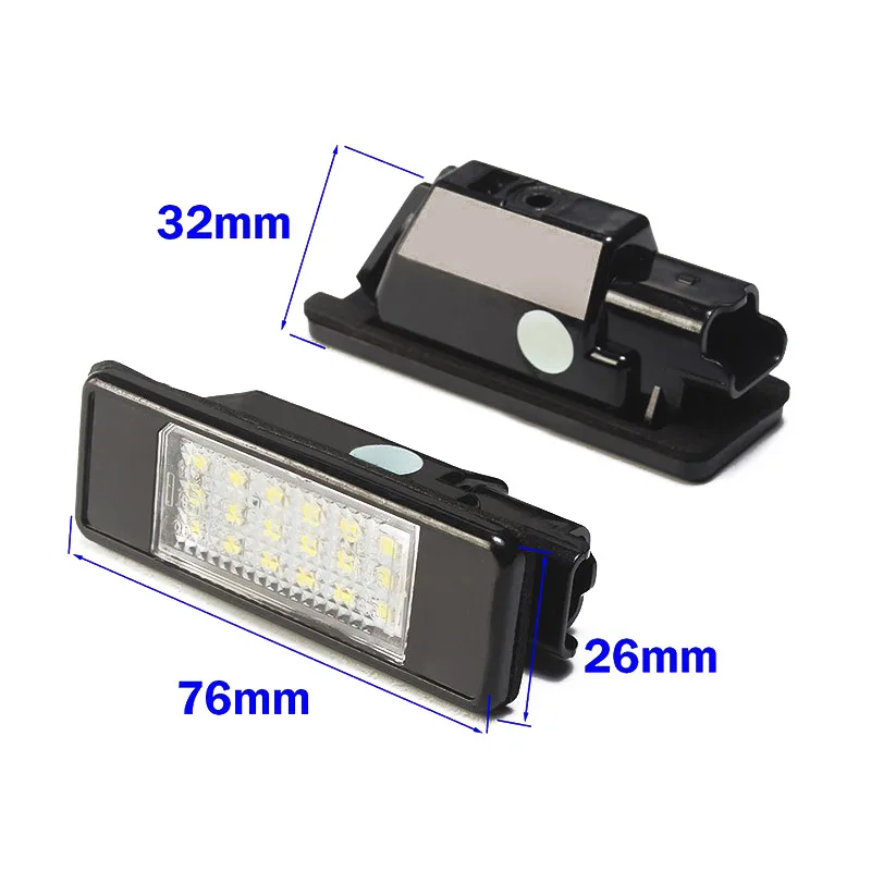 Комплект из 2 предметов, 18 SMD; Автомобильные светодиоды фонарь освещения номерного знака для peugeot 106 1007 207 307 308 3008 VS998