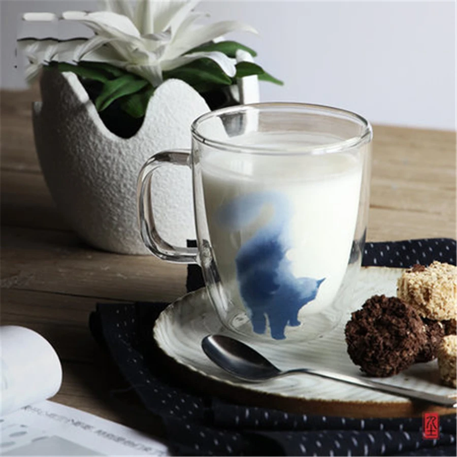 Стеклянные чашки с двойными стенками для кофе, кружки для чая и воды, большие товары для рукоделия Fincan, простые кружки ручной работы, персонализированные простые кружки QZJ053