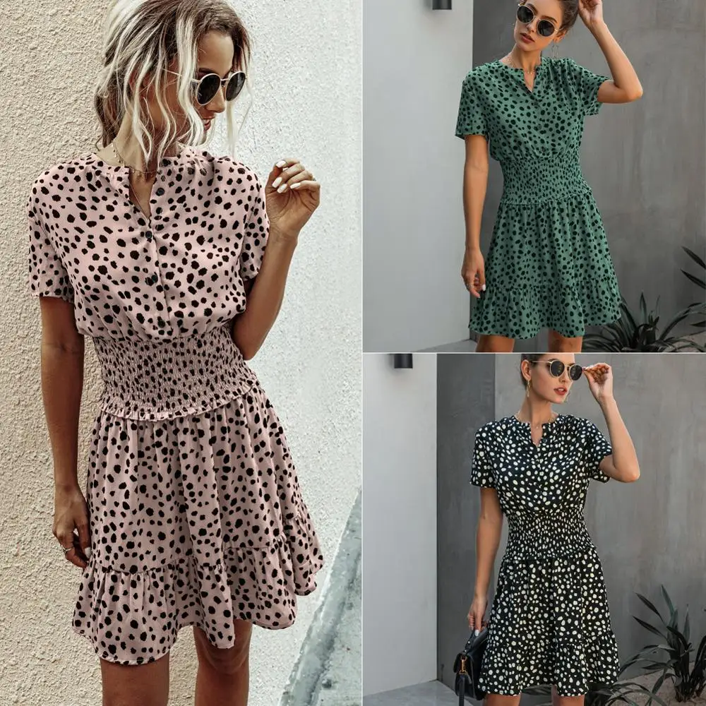 Women Casual Summer Dress Short Sleeve Mini Dress Female Sexy Robe Party Vestidos Ruffles Buttons Women Streetwear Slim Dresses Women Casual Summer Dress Short Sleeve Mini Dress Female Sexy Robe Party Vestidos Ruffles Buttons Women Streetwear Slim Dresses