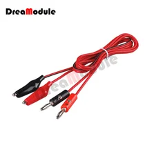 

1PCS Injection Banana Plug To Shrouded Copper Electrical Clamp Alligator Clip Test Cable Leads 1M For Testing Probe 4mm