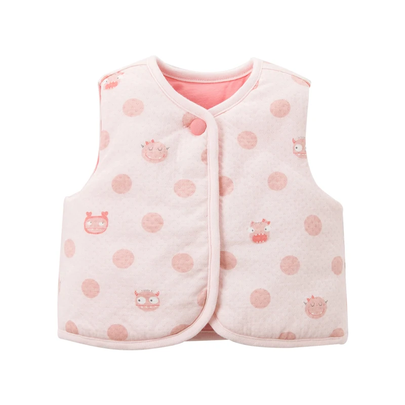 light pink DBH11376 dave bella/зимняя Милая курточка в горошек для маленьких девочек; Модная Детская жилетка унисекс без рукавов - Цвет: light pink