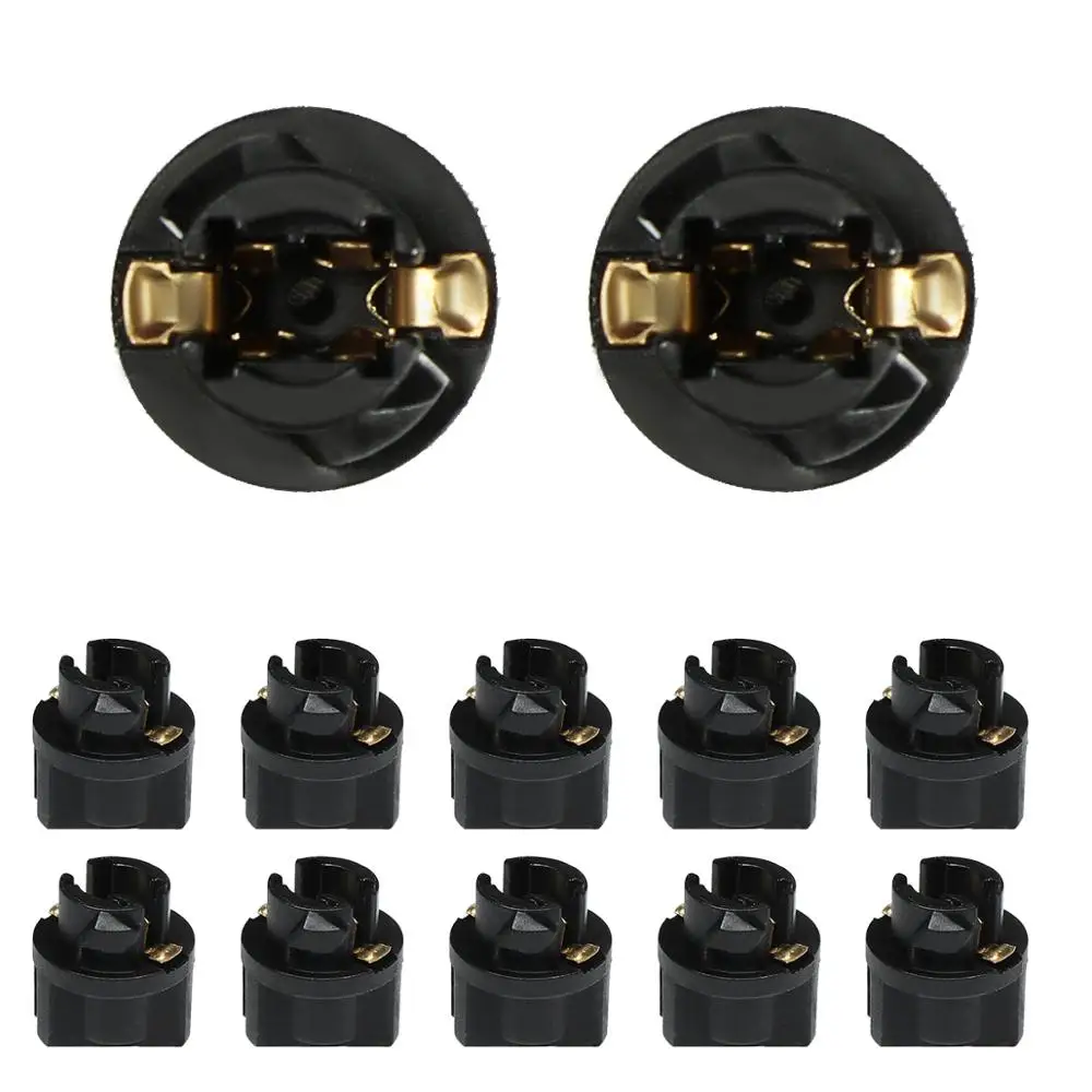 

YUNPICAR T5 73 74 Twist Lock Wedge for Instrument Panel Dashboard LED Light Car Gauge Cluster Bulbs Base Socket 10 Pack