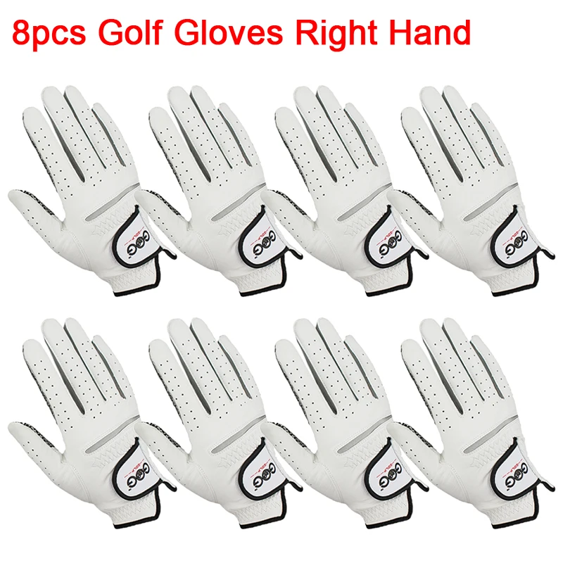 8pcs Golf gloves Genuine Sheepskin leather Men Non-slip Sports gloves left right For Golfer Men's Golf Glove Soft Breathable 7