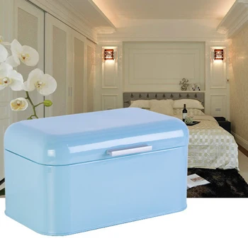 

Acrylic Box Solid Color Retro Metal Bread Bin Box Large Capacity Kitchen Storage Container