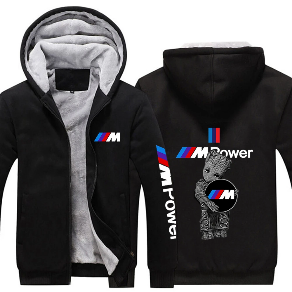 Sudadera con capucha hombre, chaqueta de invierno con estampado de BMW M Power, de puro, Harajuku, color sólido, con cremallera, de cálida|Sudaderas con capucha y - AliExpress