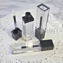 7 мл пустая пластиковая прозрачная трубка для блеска для губ с матовой черной губой, квадратная Косметическая жидкая краска для губ масло многоразовые портативные контейнеры