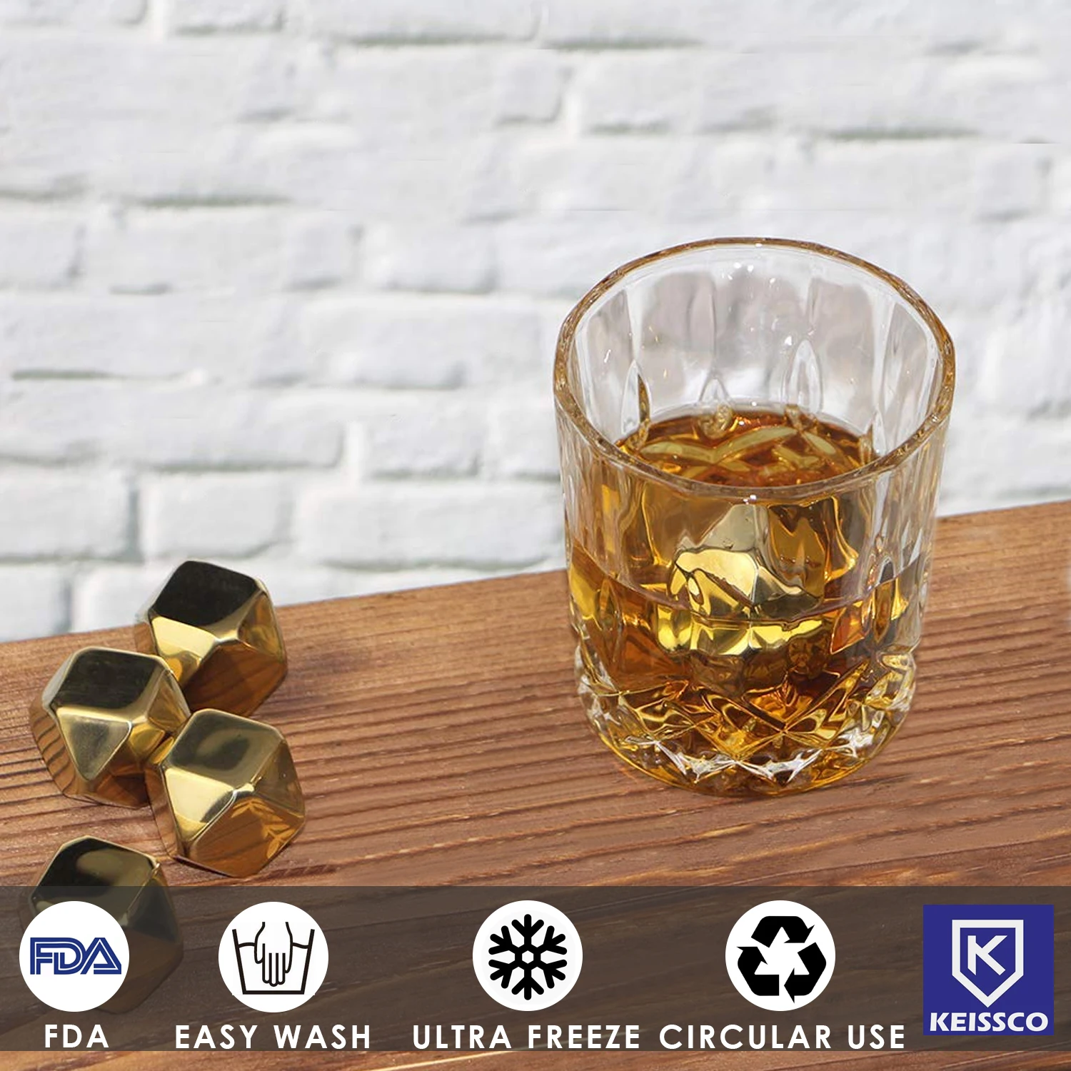 Wine Chillers Metal Ice Cube - 8 PCS Stainless Steel Whiskey Stones,  Reusable Whiskey Rocks Beverage Chilling Stones for Scotch and Bourbon,  Drinking