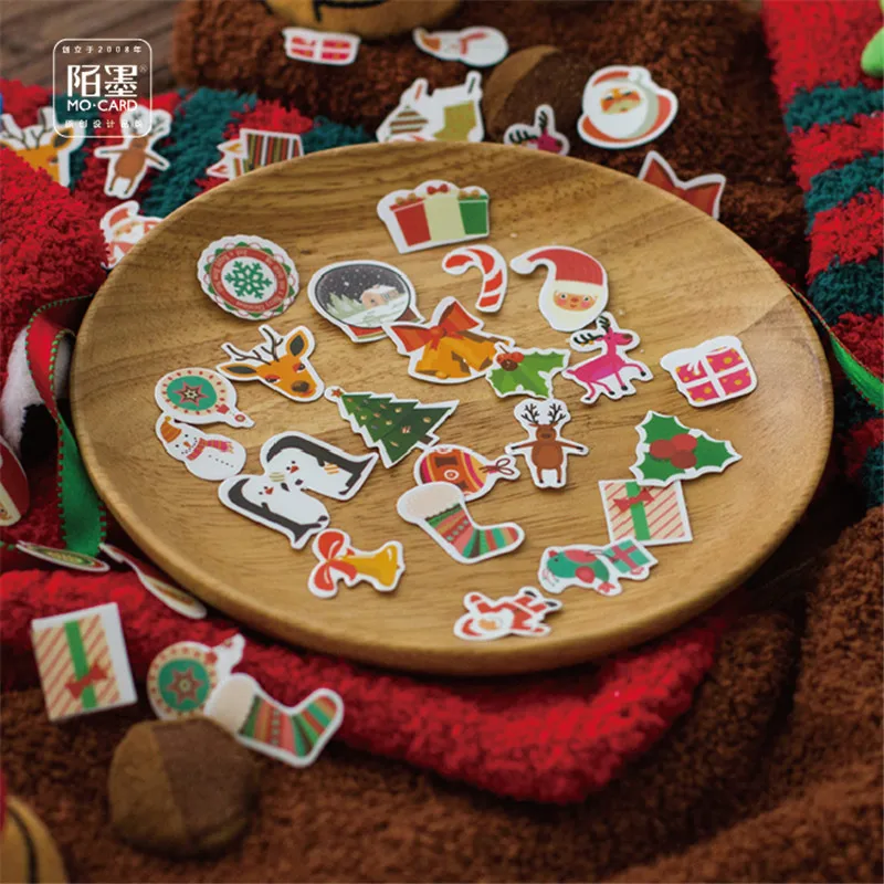 Festive Kawaii Sticker Set - Merry Christmas Decorative Stickers for Scrapbooking & DIY Crafts (45 pcs)