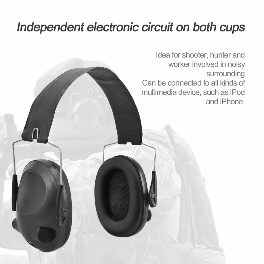 Electronic Ear Protection Shooting Hunting Ear Muff Anti-Noise Tactical Headset Hearing Ear Protection Headphone for Hunting
